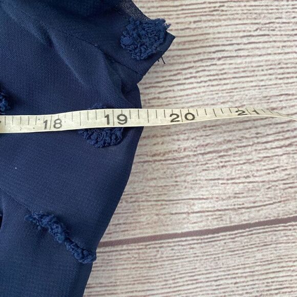 BTFBM fully lined v-cut short sleeve romper w/fabric appliqués navy blue sz L - Picture 9 of 12